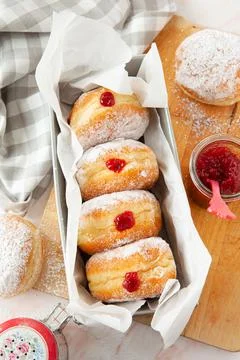 Delicious German donuts Stock Photos