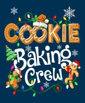 Delicious Gingerbread Cookie Squad Celebrating Joyful Christmas Holidays With Stock Illustration
