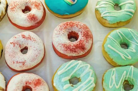 Delicious glazed donuts Foto stock
