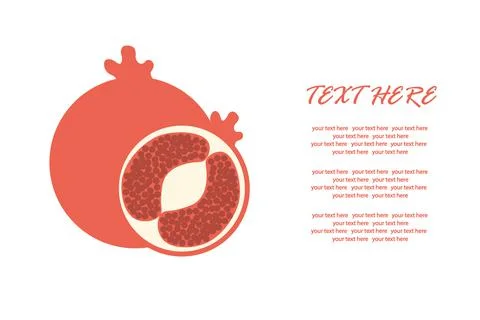 Delicious granada with a slice in a cut on an isolated background under the t Stock Illustration