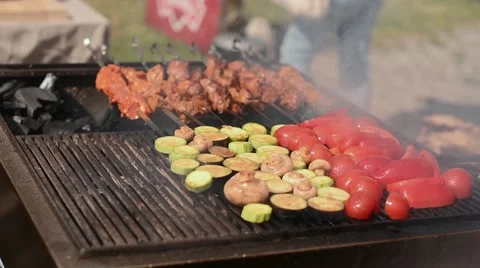 Delicious grill vegetables Stock Footage 59086382