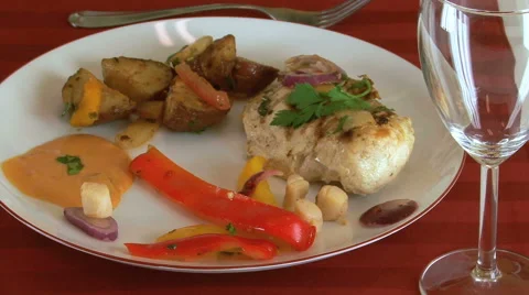 Delicious Grilled Chicken  HD Stock Footage 41237463