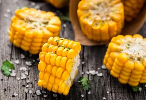 Delicious grilled corn Stock Photos