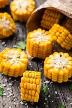 Delicious grilled corn Stock Photos