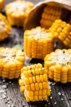 Delicious grilled corn Stock Photos