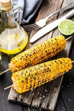 Delicious grilled corn Stock Photos