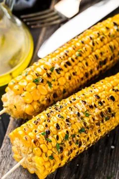Delicious grilled corn Stock Photos