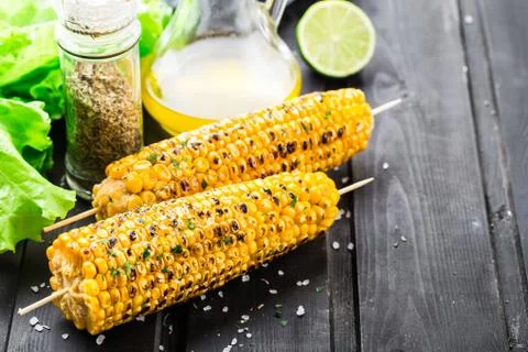 Delicious grilled corn Stock Photos