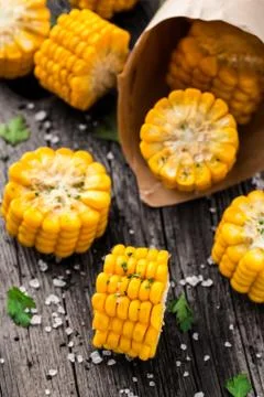 Delicious grilled corn Stock Photos