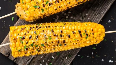 Delicious grilled corn Stock Photos