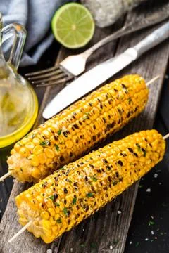 Delicious grilled corn Stock Photos