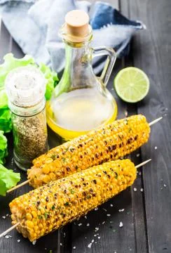 Delicious grilled corn Stock Photos