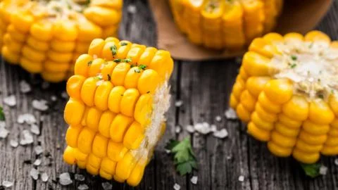 Delicious grilled corn Stock Photos
