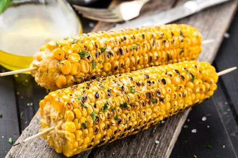 Delicious grilled corn Stock Photos