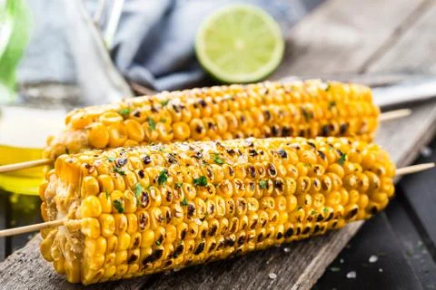Delicious grilled corn Stock Photos