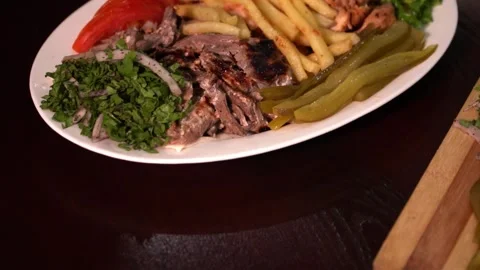 Delicious Grilled Meat Platter Stock Footage 319207647