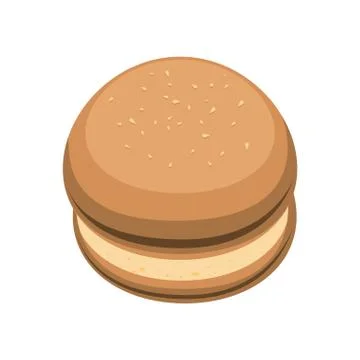 Delicious hamburger bread icon Stock Illustration