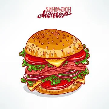 Delicious hamburger Stock Illustration