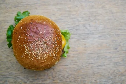 Delicious Hamburger on the Table Stock Photos