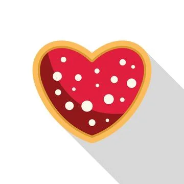 Delicious heart shaped cookie representing love, affection, and valentine's d Stock Illustration