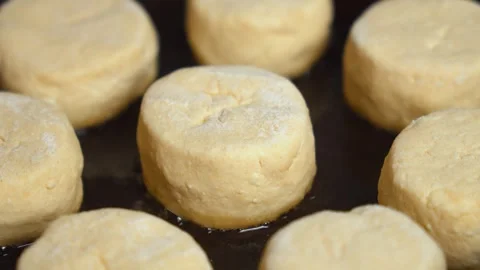 Delicious homemade biscuits baking in the oven Stock Footage 334152232