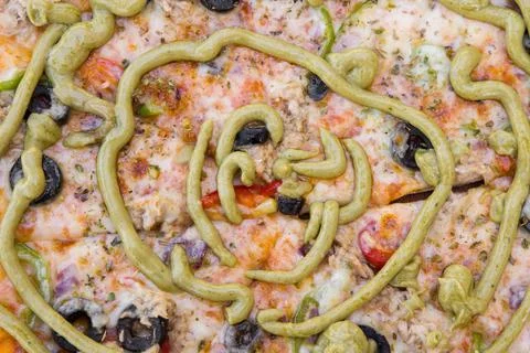 A delicious hot Italian pizza Stock Photos