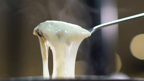 Delicious hot white cheese Vídeo Stock 96604342
