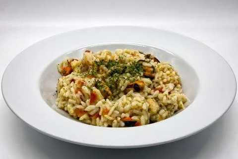 Delicious italian seafood risotto (Risotto ai frutti di mare) Stock-Fotos
