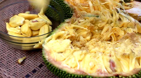 Delicious jack fruit Stock Footage 24316583