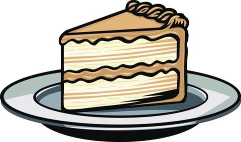 Delicious Layer Cake Hand drawn Bakery Sketch 스톡 일러스트