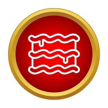 Delicious layered cake slice icon with frosting Stock Illustration