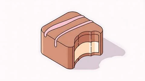 Delicious layered chocolate cake Stock Illustration