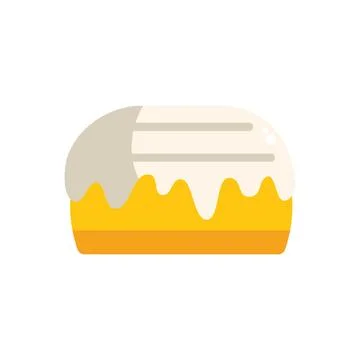 Delicious lemon cake with white icing dripping down sides Stock Illustration