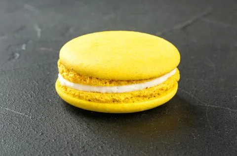 Delicious lemon macaroon Stock Photos