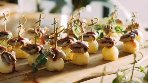 Delicious little snacks  Stock Footage 120734096