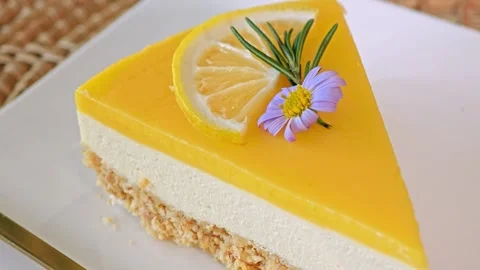 Delicious looking lemon cheese pie. Stock Footage 306760250