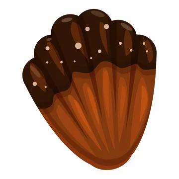 Delicious madeleine shell shaped cake covered with chocolate and sprinkles 스톡 일러스트