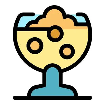 Delicious mango sticky rice being served in elegant glass bowl Stock Illustration