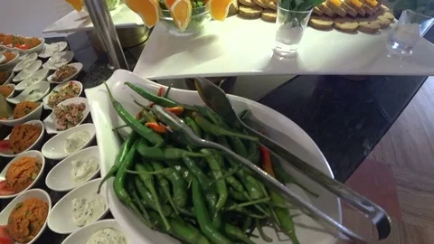 Delicious many different kinds of appetizer 2 Stock Footage 77157922