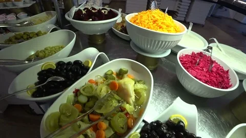 Delicious many different kinds of appetizer 8 Stock Footage 77162254