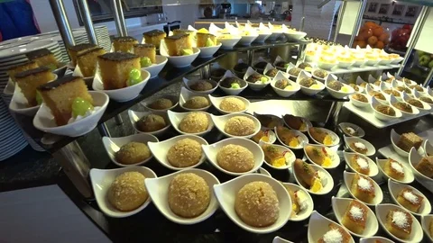 Delicious many different kinds of dessert 7 Stock Footage 76973134
