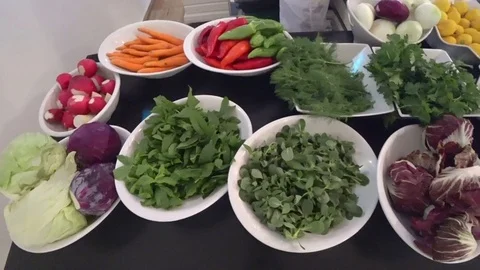Delicious many different kinds of vegetables Stock Footage 77172524