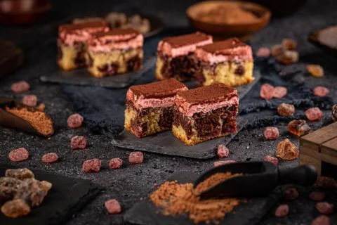 Delicious marble cake Stock Photos
