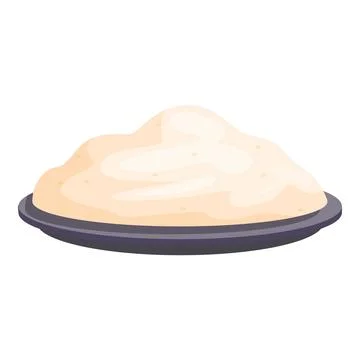 Delicious mashed potatoes lying on plate, creamy dish Stock Illustration