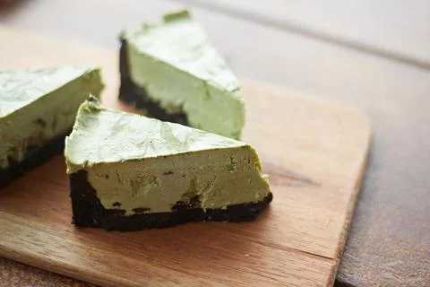 Delicious Matcha cake Stock Photos