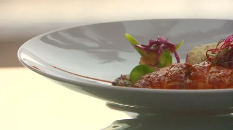 Delicious meal on dish Video stock 60691616