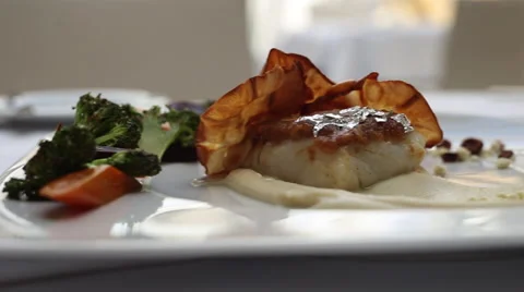 A delicious meal in the restaurant. Stock Footage 60703129