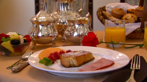 Delicious meal set on table in restaurant, Arkansas, USA Video stock 60690761