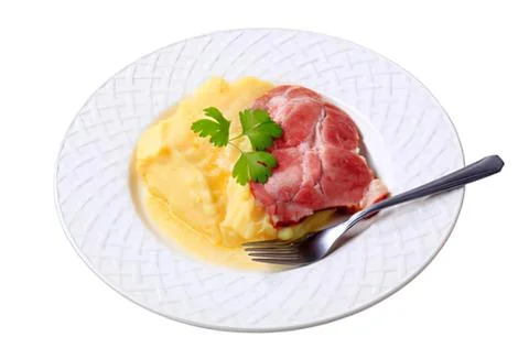 Delicious meat and mashed potatoes dish Stock Photos