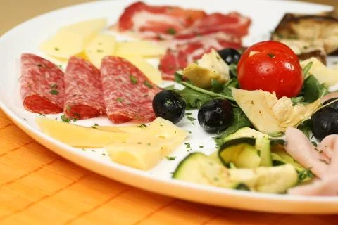 Delicious meat appetizer Stock Photos